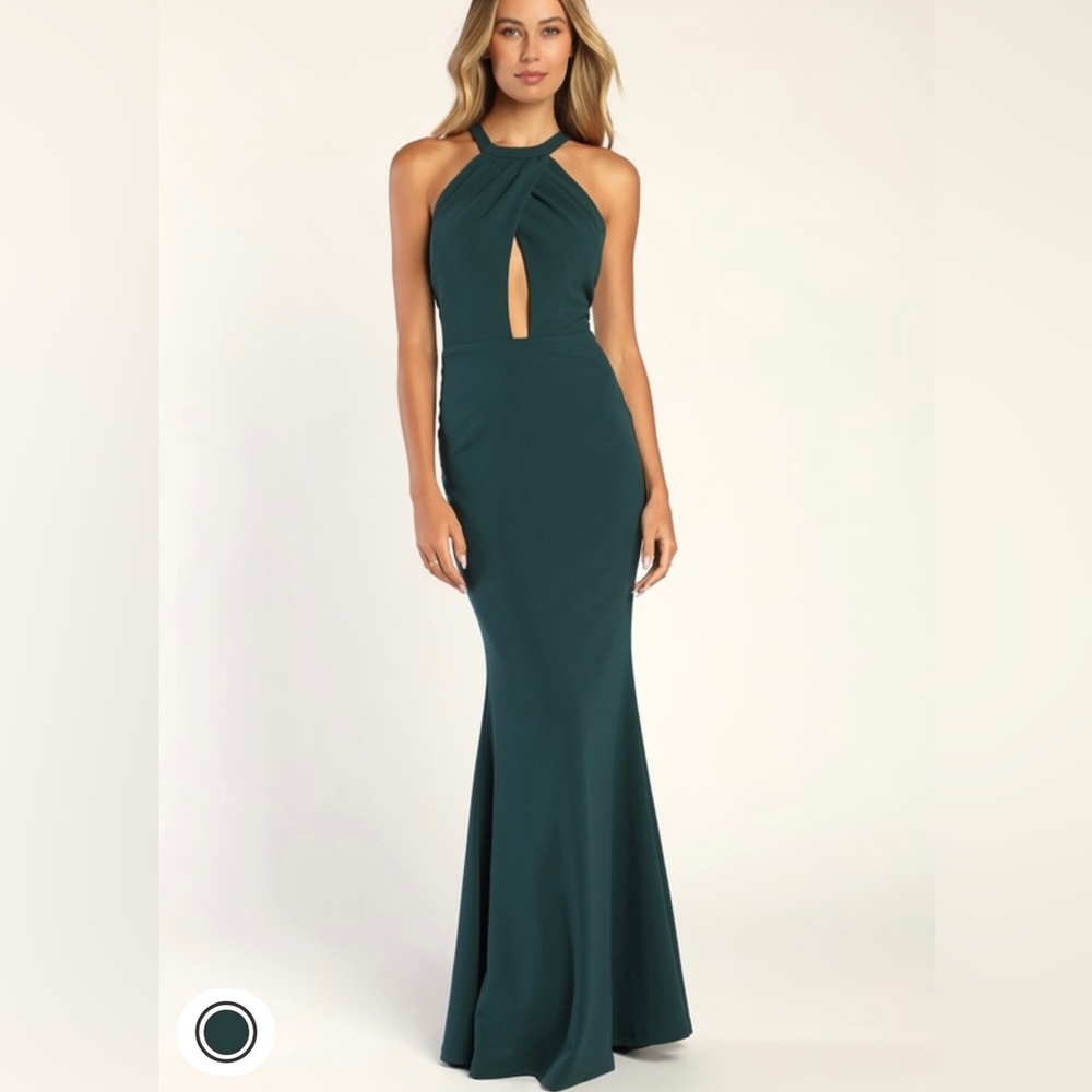 Teal formal full length dress